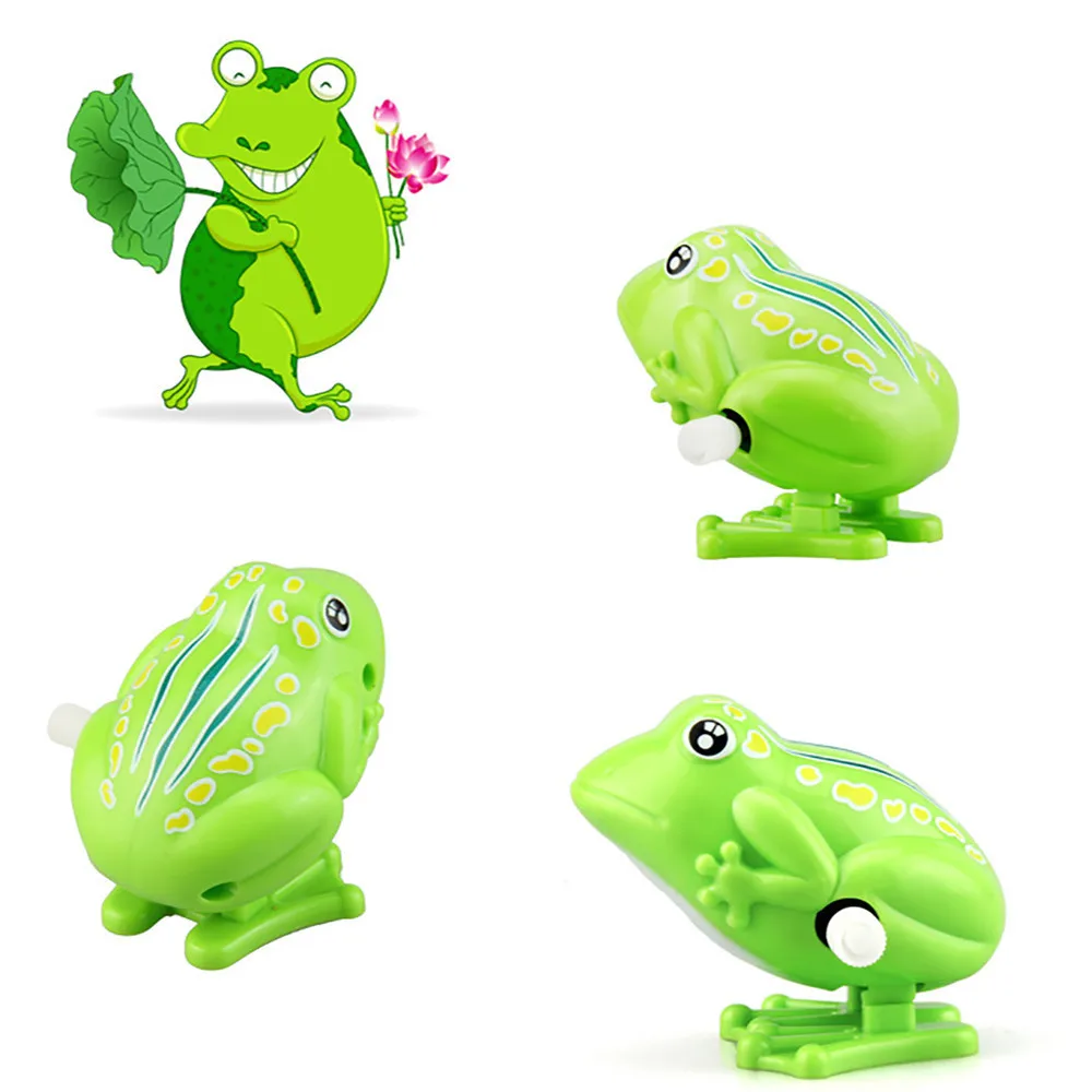 Mini Cute Green Jumping Frog Toys Pull Back Wind Up Toys Children Birthday Gift Home Shop Decor Children Christmas Gifts #A