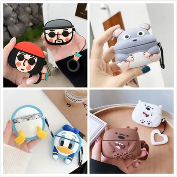 

3D Cartoon anime Earphone Case For Airpods Pro Case Silicone Cute Biscuits Earpods Cover For Apple Air Pods Pro 3 Cases Keychain