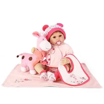 

New 22 inch Silicone Vinyl Baby Doll Girl and Realistic Soft Silicone Reborn Doll Removable Joint High Quality Doll