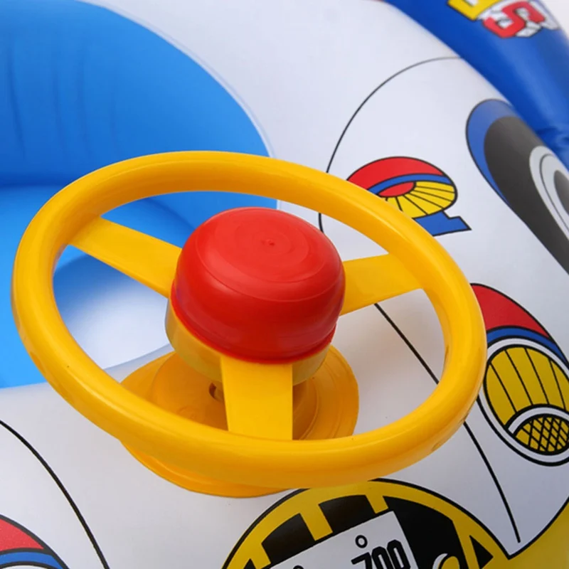 

Children's Environmental Protection Pvc Thick Inflatable Cartoon Infant Swimming Ring Steering Wheel Water Toy Boat