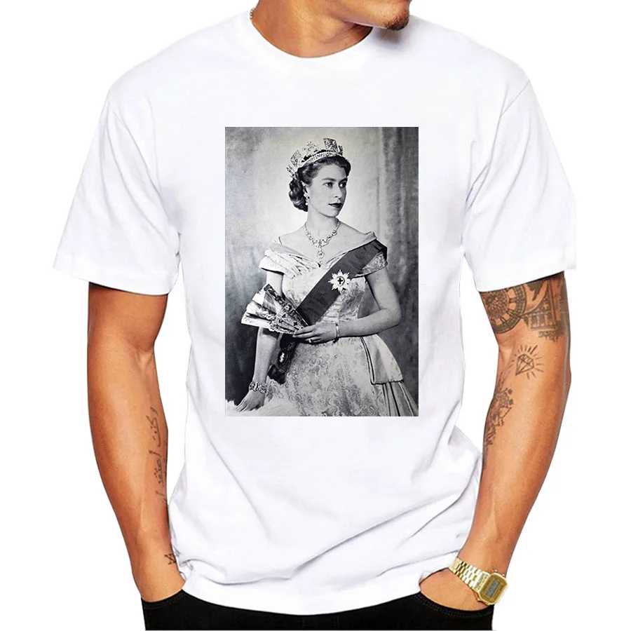 forget Bakery housewife Her Majesty Queen Elizabeth II Printed T-shirt Vintage Popular Short Sleeve  Men T Shirt Tops Tee Shirts Harajuku Streetwear - AliExpress
