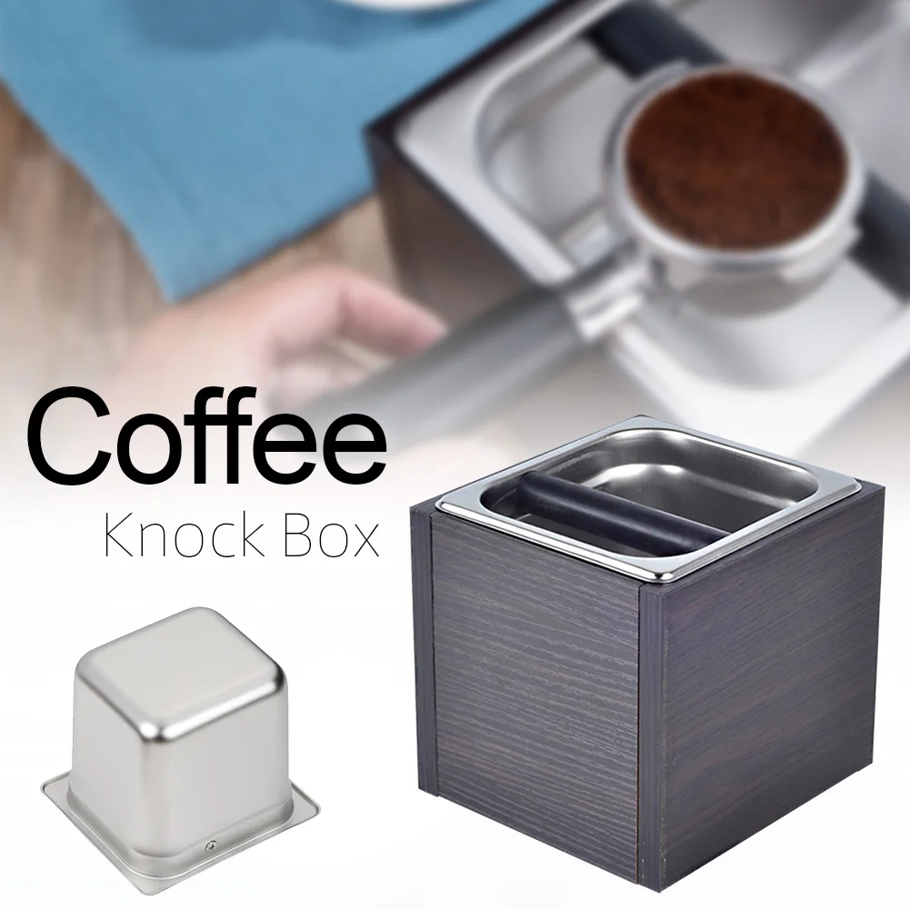 

Large Capacity Residue Practical Grounds Bucket Washable Waste Home Container Storage Coffee Knock Box Stainless Steel Square