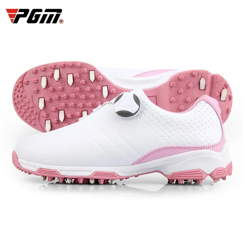 

PGM Outdoor Ladies Breathable Rotating Buckle Golf Shoes Women Auto Lacing Waterproof Microfiber Anti-slipGolf Sneakers