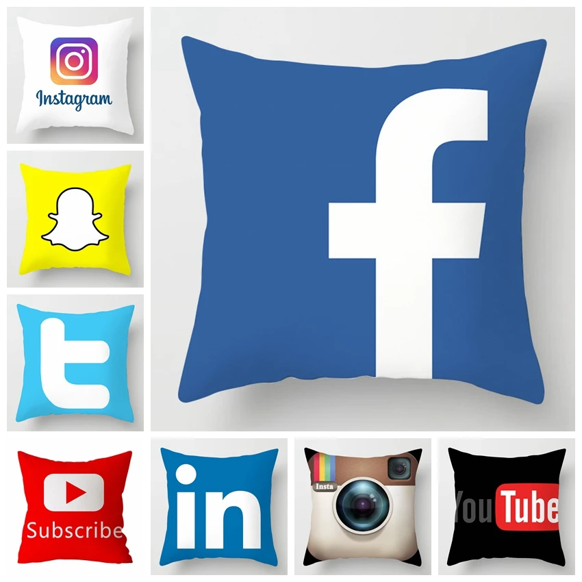 ZENGIA приложение логотип бренда Чехлы facebook Ins youtube диванные подушки для домашнего