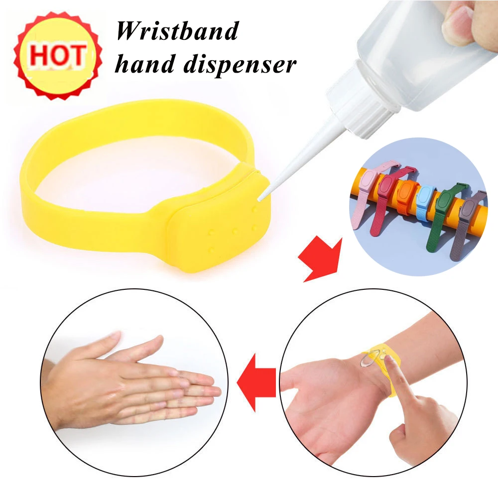 

Wristband Hand Dispenser Silicone Wearable Hand Sanitizer Dispenser Pumps Disinfectant Sanitizer Bracelet Dispensing Tool