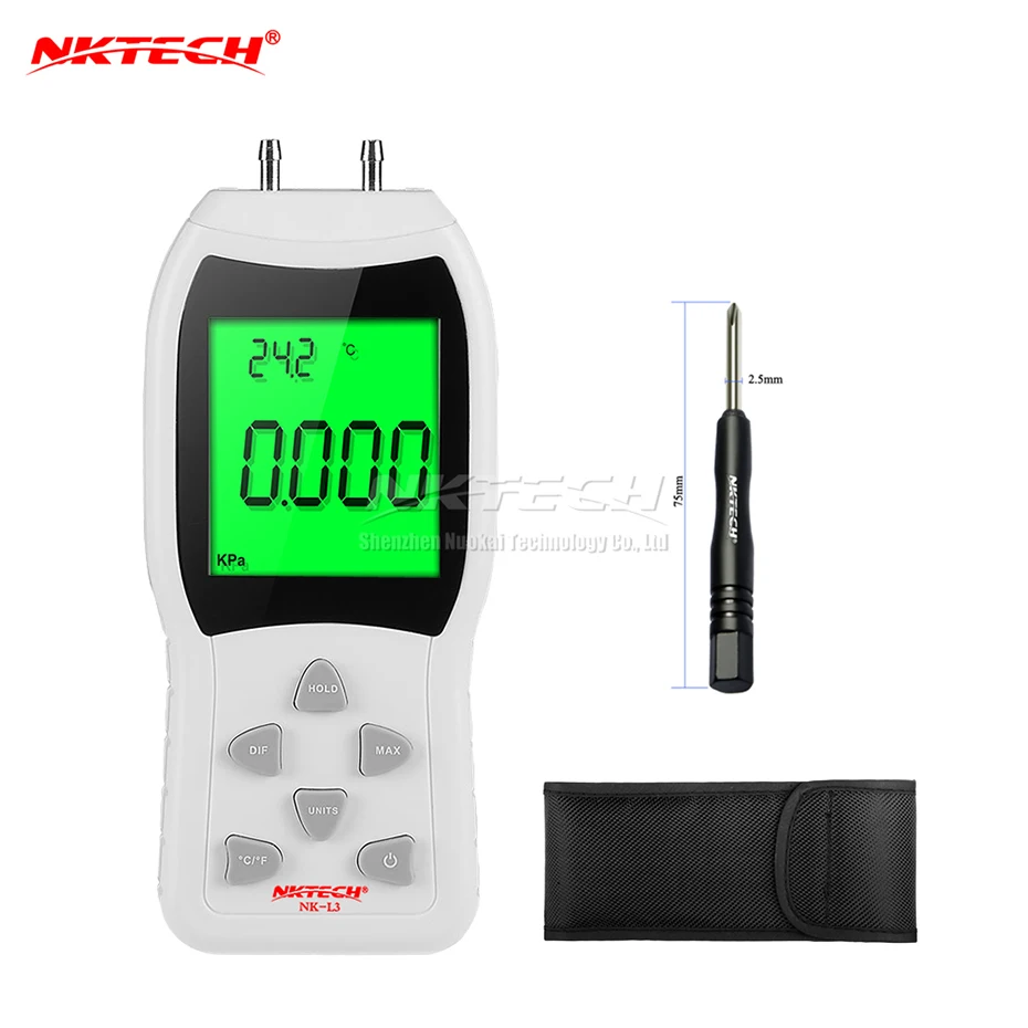 NKTECH NK L3 цифровой манометр дифференциальное давление воздуха 3PSI кПа ЖК дисплей