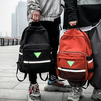 

2020 new schoolbag men and women Solid color Retro port style Simple and large capacity Campus backpack backpack