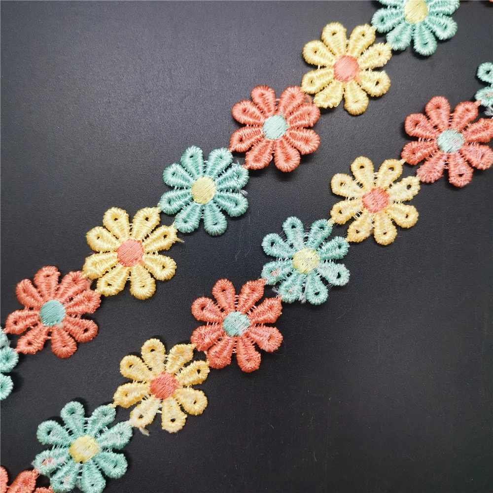 lace garment accessories lace sewing supplies lace accessories lace sewing accessories clothing accessories clothing craft accessories DIY 1 Yards Colour Embroidered Lace Trim Flower Applique Sewing Clothing Accessories