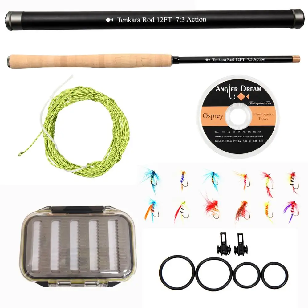 Телескопическая удочка Tenkara из углеродного волокна 12/13 футов 30 т | Спорт и