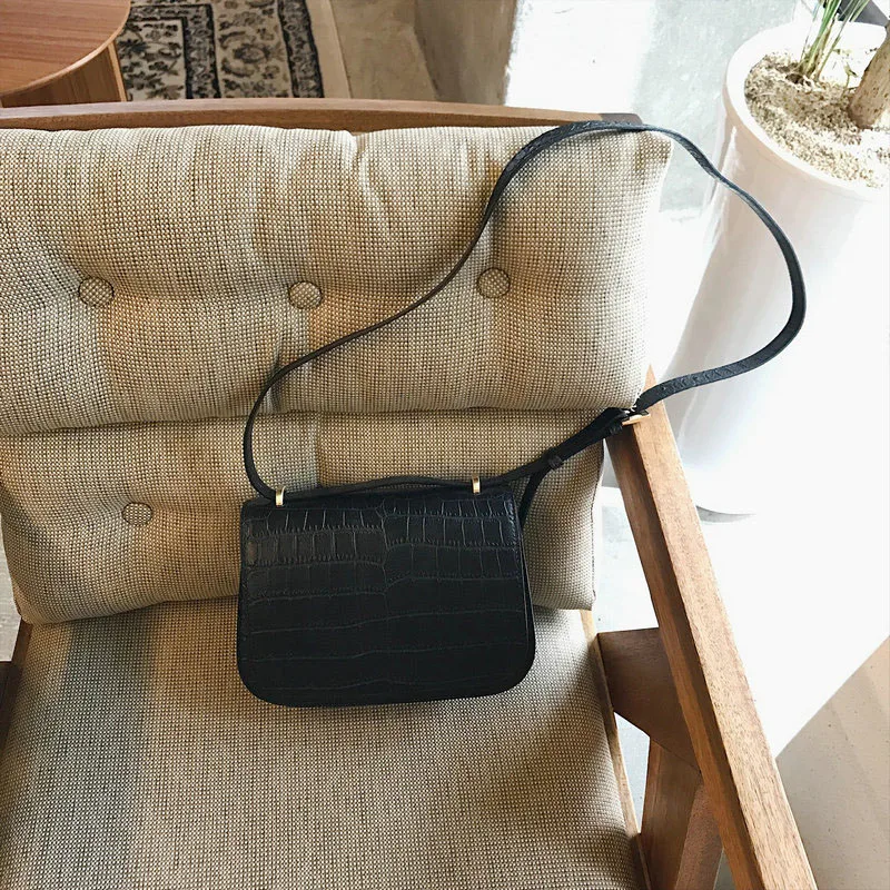 

Vintage Crocodile Pattern Women Messenger Bag Design Flap Bag Mini Buckle Shoulder Crossbody Bag luxury bags designer