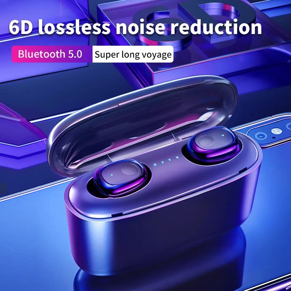 Wireless Bluetooth 5 0 TWS Wireless Blutooth 5 0 Earphone HiFi Stereo Headphone Sports Earbuds Gaming Headset With Microphone