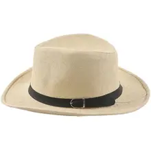 Летняя мужская соломенная шляпа ковбойская шляпа Модная Ковбойская кавалерия Hatband горячий светильник коричневый