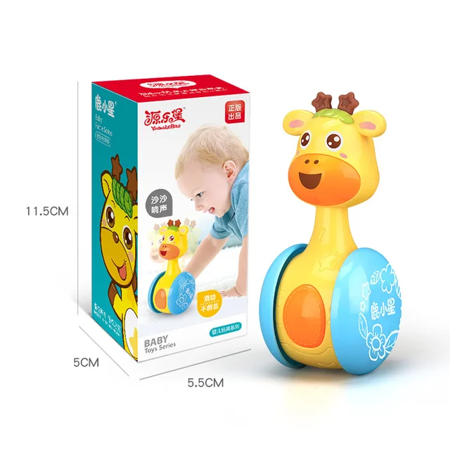 2021 New Baby Cute Rattles Tumbler Doll Baby Roly-poly Toys  Bell Music Learning Education Toys Gifts Baby Toys 4