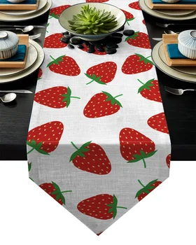 

Fruit Strawberry Table Runners For Wedding Party Decoration Modern Table Runner Home Kitchen Decor