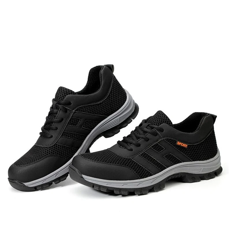 

Steel Toe Footwear Safety Shoes Mesh Lace Up Boots Outdoor Working Shoes Men Ankle Boots Casual Breathable Safty Sneaker Boot