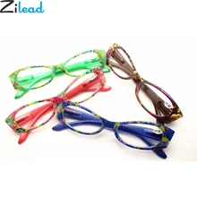 Zilead женские очки для чтения кошачьих глаз, цветочные прозрачные линзы, очки для дальнозоркости, очки с диоптрией+ 1,0to+ 3,5