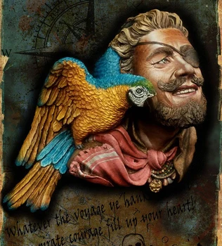 

1/12 ancient warrior smile with bird bust Resin figure Model kits Miniature gk Unassembly Unpainted