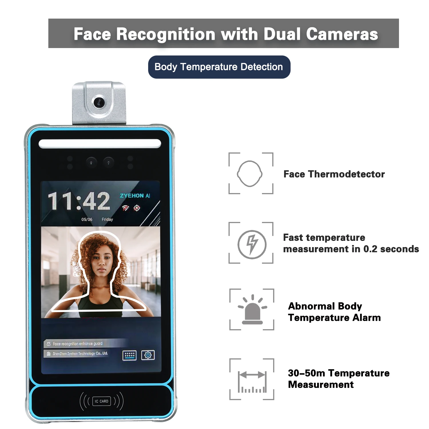 8 дюймовый интеллектуальный контроль доступа машина посещаемости с двойной