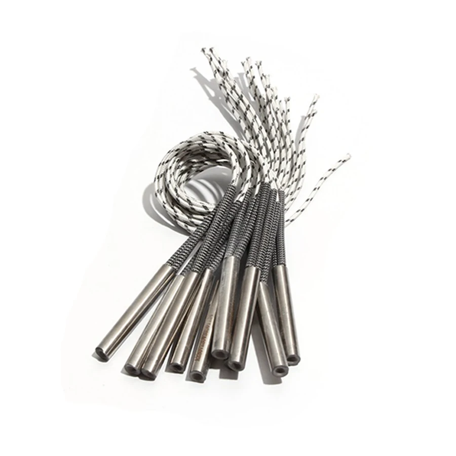 Cartucho Aquecedor 110v 220v 380v Única Cabeça Duplo Tubo de Aquecimento 380w 400w 420w 450w Elemento Elétrico Peças 9.5 mm 98 98 115 mm 316sus