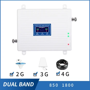 

GSM 900MHz + 4G LTE 1800MHz Amplificateur 2G 4G Dual Band Signal Booster LCD Mobile Cell Phone Signal Amplifier