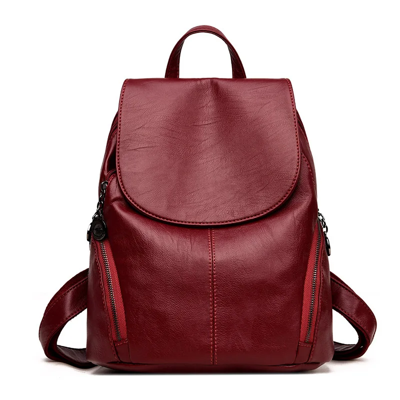 

Baggage Backpack Women's Backpack Summer 2019 New European and American Trend Soft PU Leather Youth Leisure