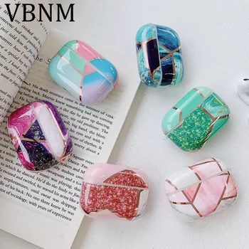 

Geometric Marble Earphone Case For Airpods Pro Hard PC Case Wireless Headphone Cover Charging Box For AirPods 3 Protective Cover