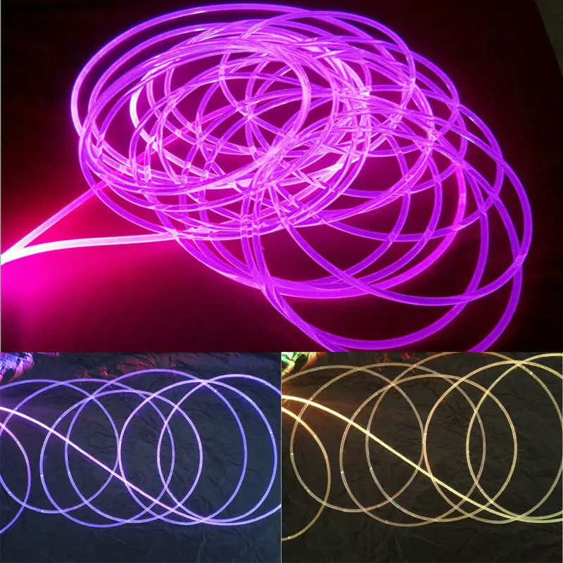(Dia.)4mm Car Home DIY LED Lighting PMMA transparent Side Glow plastic Fiber Optic Cable hanging lamp curtain star ceiling decor