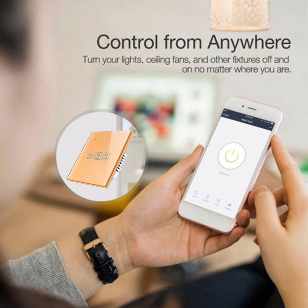 ACCKIP Wifi умный настенный сенсорный светильник, диммер Smart Life Tuya APP, пульт дистанционного управления для домашней автоматизации