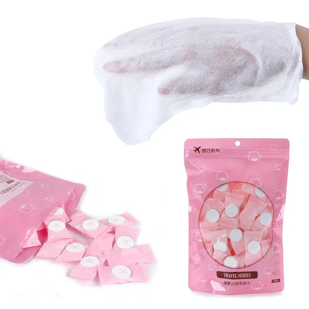 50pcs Outdoor Travel Disposable Magic Face Compressed Cotton Towel Tablet Cloth