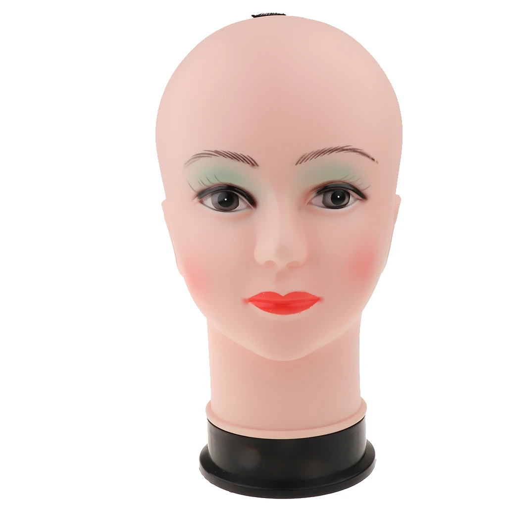 Bald Female Mannequin Head Model for Wigs Making Scarf Hat Cap Glass Display Wig Head Holders Storage Rack