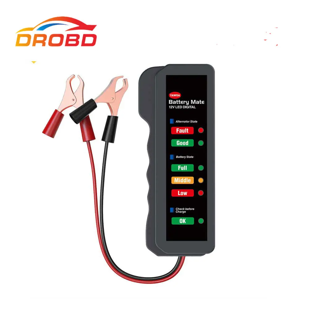 BM310 Car Battery Tester 12v Auto Checker Alternator Digital 6 LED Lights for Vehicle Motorcycle Diagnostic Tool | Автомобили и