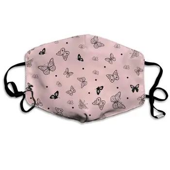 

Mouth Mask Pink Background Butterfly Print Masks - Breathable Adjustable Windproof Mouth-Muffle, Camping Running for Women and