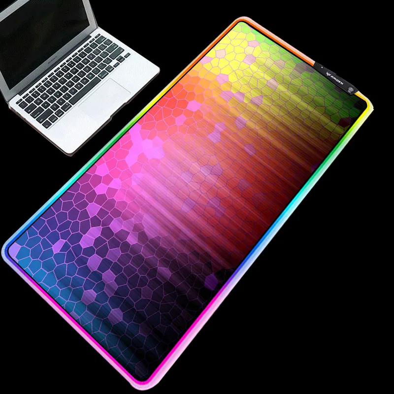 

XGZ Multi-size selection of exquisite RGB keyboard mat colorful texture background table mat LED lighting mouse pad