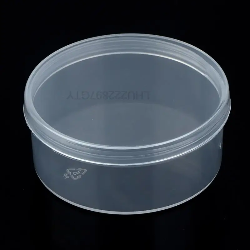 10pcs Round Clear Plastic Containers Beads Crafts Jewelry Display Storage  Boxes Case