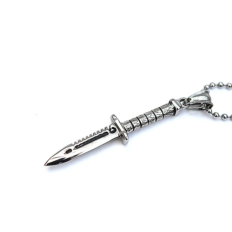 EDC титановая сталь подвеска с ножом подвеска «меч» модный креативный орнамент мужское ожерелье Outdool инструмент самозащиты для женщин