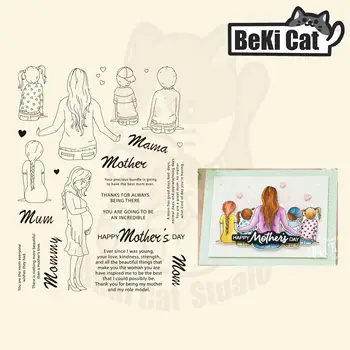 

mum mother love children background Clear Stamps for DIY Scrapbooking/Card Making Fun Decoration Supplies