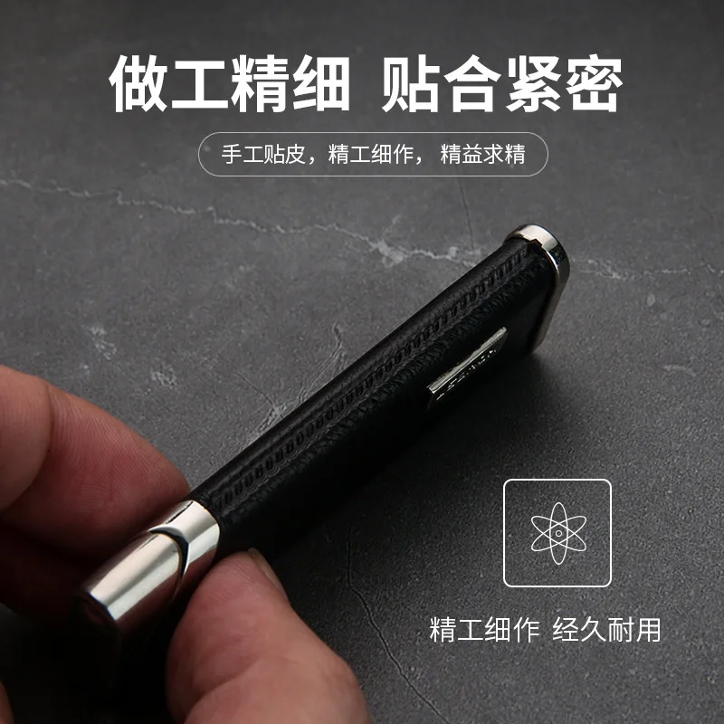 Baicheng Creative Metal Ultra-thin Windproof Lighter Boutique Leather Men and Women Cigarette Case Inflatable Lighter Gadget 3