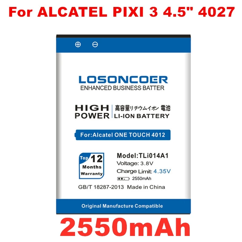 2550mAh TLi014A1 CAB31P0000C1 для Alcatel Pixi 3 4 5 &quot4027 4027A 4027D 4027X 4010 4010D 4012 4030 4030D 4030A 5020 5020D батарея |