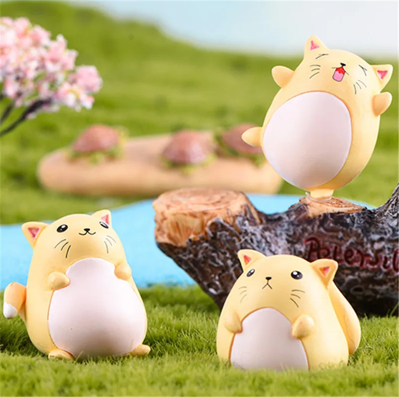 1 шт. Kawaii Cat Животные статуэтки миниатюры Сад Микро-Декорации для ландшафтного