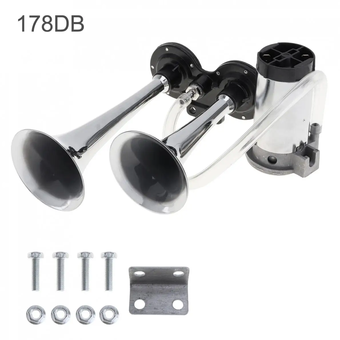 

12V 178dB Super Loud Dual Tone Air Horn Set Trumpet Compressor for Motorcycle Car Boat Truck New