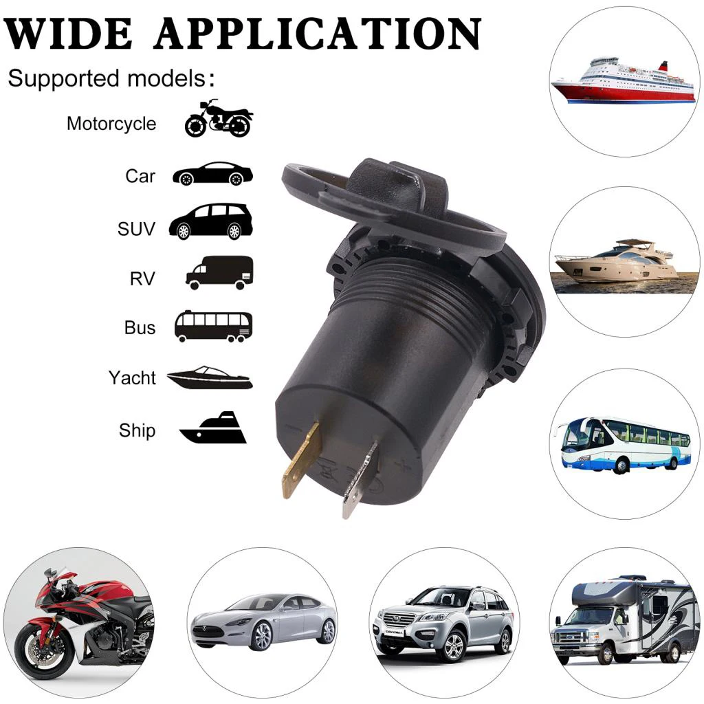 Car USB Charger Voltmeter LED Display Power Socket For Cell Phone Car GPS