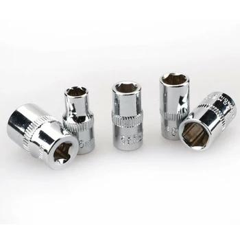 

5PCS 1/4 Hex Socket Adapter Short Socket Torque Spanner Ratchet Wrench Head Sleeve Double Tools High Quality