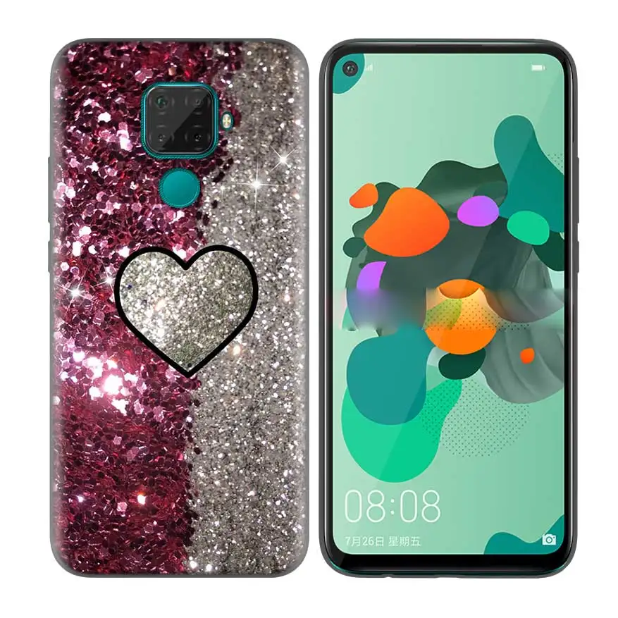 01 Мягкий силиконовый чехол с блестками в форме сердца для huawei P Smart Plus P Smart Z Nova 5 5i Pro Y9 Y7 Y6 Y5 - Цвет: 01
