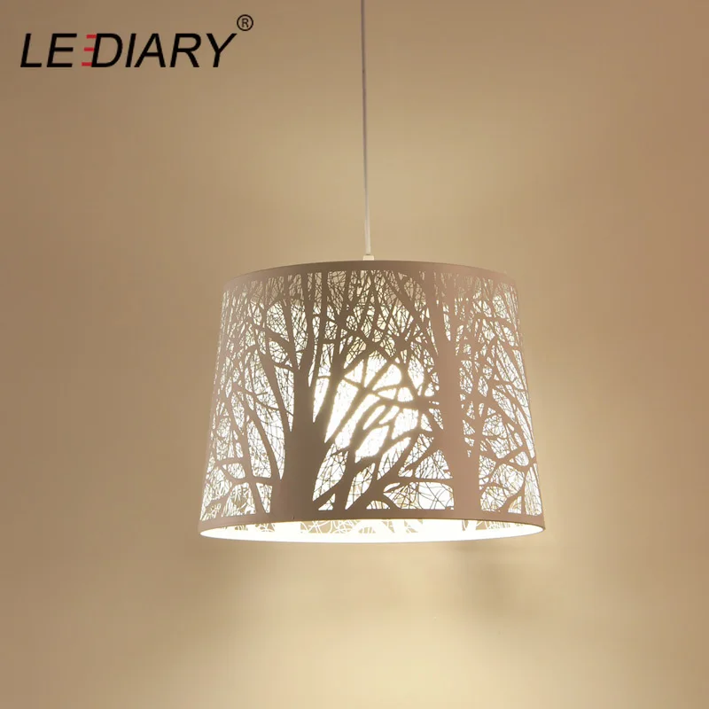 

LEDIARY Iron Pendant Lamp White printed Carving Tree Europ Restaurant Dining Living Room Droplights Bar counter Decor Lighting