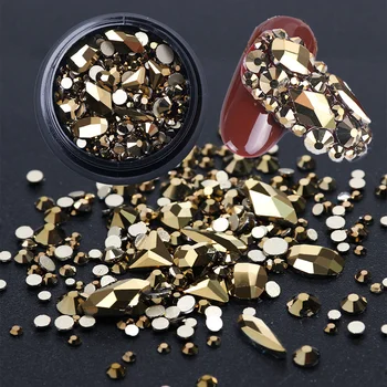 

1Box Crystal Mixed Rhinestones Nail Art Decorations White AB Sparkly Stones Manicure Decorations Gems Diamonds Accessories LE768