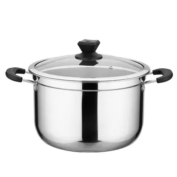 

Stainless Steel Soup Pot Steamer Household Large Capacity Cooker Milk Pot Induction Cooker Gas Stove Use Instant Pot Kitchen Pot