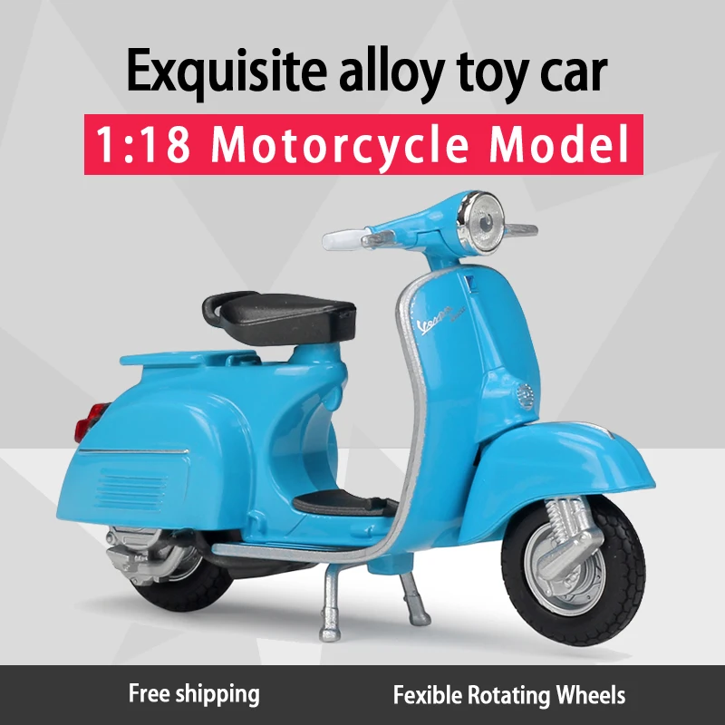 Валли 1:18 1970 VESPA 150CC литой мотоцикл модель гибкие вращающиеся колеса игрушка для