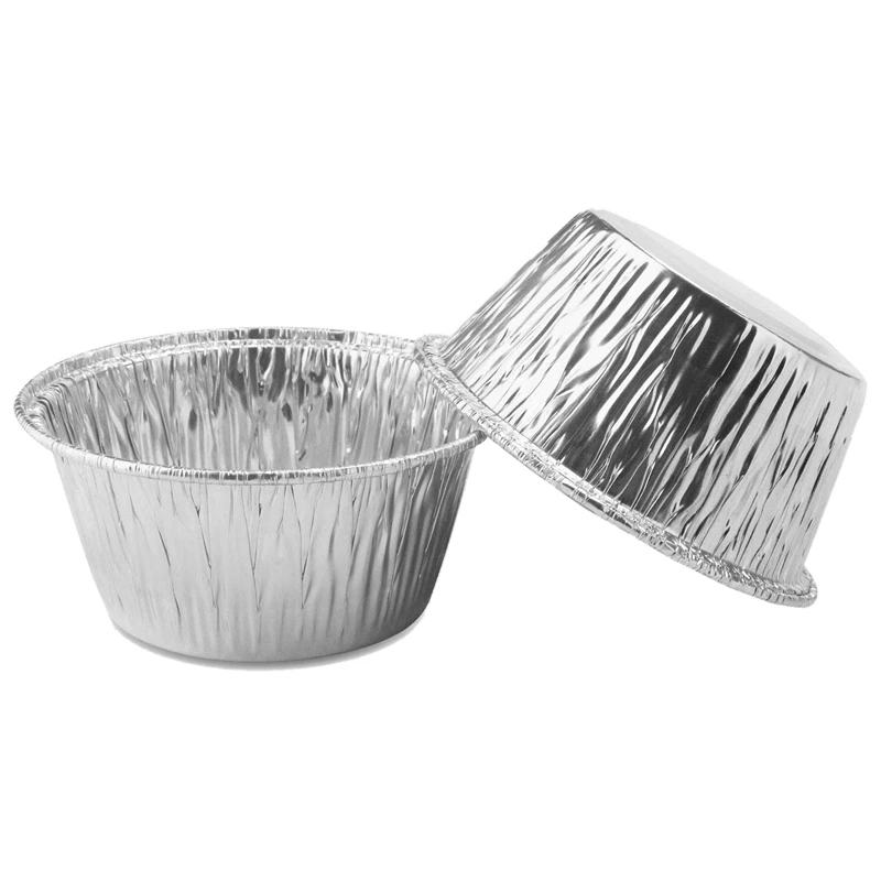 

EASY-150 Pcs Aluminum Foil Cupcake Cups Ramekin Muffin Baking Cups, Disposable Muffin Liners, Ramekin Holders Cups, Aluminum Cup