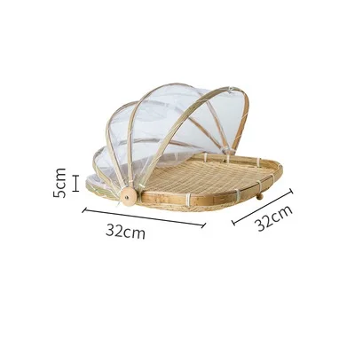 Бамбуковая сетка Марля анти-москитная корзина для хранения креативная Складная кухонная фруктовая домашняя корзина для хранения пищевого покрытия корзина для сушки - Цвет: Square-M