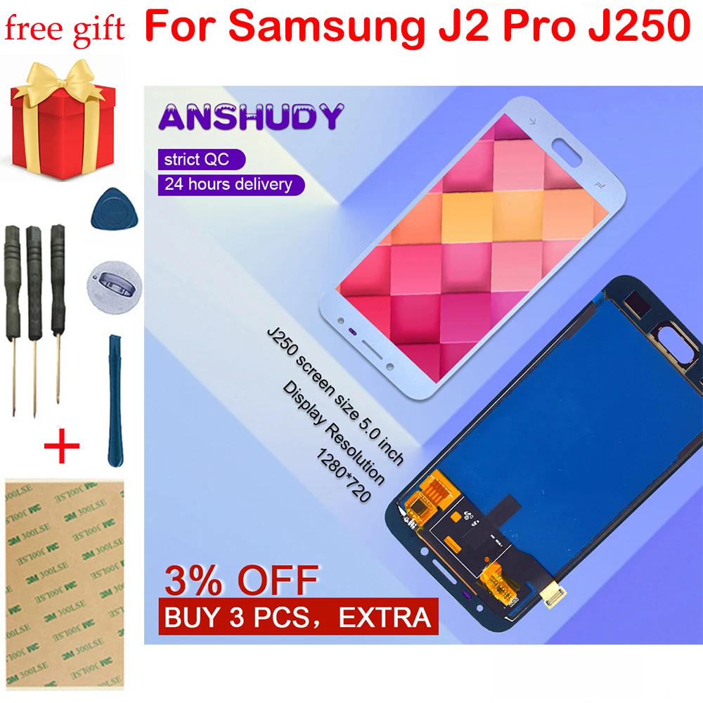 

For Samsung J250F LCD J2 Pro J250 LCD Touch Screen Digitizer Sensor Assembly For Samsung J250 LCD J250F J250H J250 2018